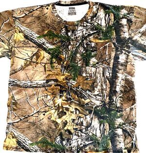 Russell Outdoors Men's Mossy Oak Camo Shirt 2XL Pocket